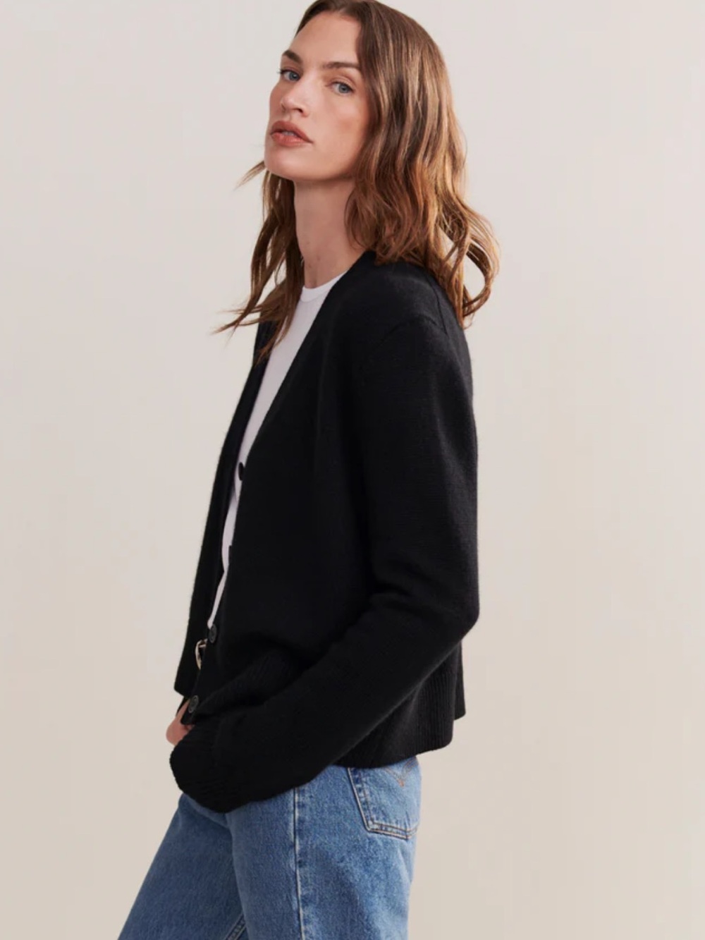 Like New Cashmere Colette Cardigan by Jenni Kayne black size s - Picture 2 of 7